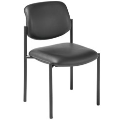 Eden Pause Visitor Stacking Chair Standard Vinyl/Black