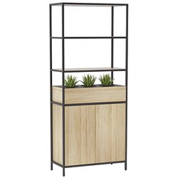 Kubix Single Storage Shelving Unit 840x400x2000mm Atlantic Oak/Black