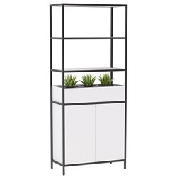 Kubix Single Storage Shelving Unit 840x400x2000mm White/Black