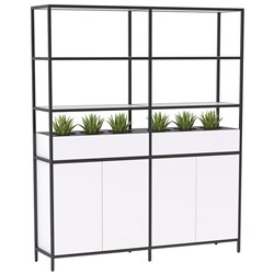 Kubix Double Storage Shelving Unit 1680x400x2000mm White/Black