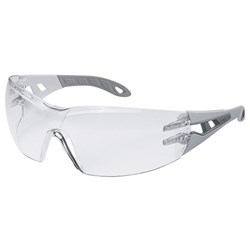 Uvex Pheos THS Safety Glasses Clear Lens Black/Grey