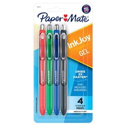 Paper Mate InkJoy Gel Pens 0.7mm Medium Tip Business Assorted, Pack of 4