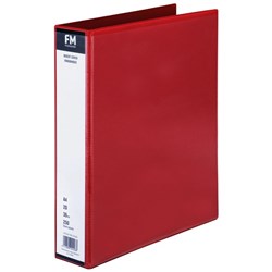 FM Overlay Ringbinder A4 38mm 2 Ring Red
