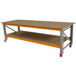 WORKBENCH MOBILE RACKING 21MM TRIBOARD & CASTOR WHEELS QUICK SHIP