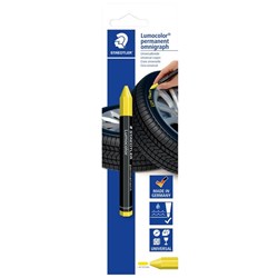 Staedtler Lumocolor Permanent 236 Omnigraph Crayon Marker Yellow, Box of 12