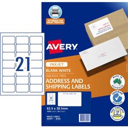 Avery Quick Peel Address Inkjet Labels J8160 21 Per Sheet 50 Sheets