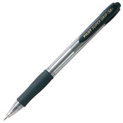 Pilot Super Grip Black Retractable Ballpoint Pen 1.0mm Medium Tip