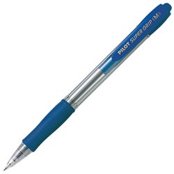 Pilot Super Grip Blue Retractable Ballpoint Pen 1.0mm Medium Tip
