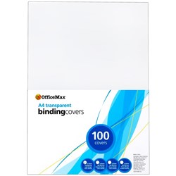 OfficeMax Transparent Binding Cover 150 Micron A4 Clear, Pack of 100