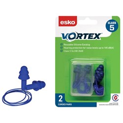 Vortex Earplugs Reusable Corded Class 5, Pack of 2 Pairs