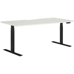 Amplify Rapid Assembly Electric Height Adjustable Desk Dual Motor Scallop Top 1800x800mm White/Black