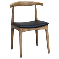 Hans Wegner Replica Elbow Chair PU/Black/Ash