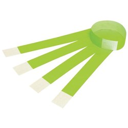 Rexel Wristbands Fluoro Green, Pack of 100