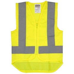 Hi Vis Kids Safety Vest Large Ages 8-12 Years Yellow