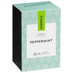 Chanui Peppermint Tagless Tea Bags, Box of 25
