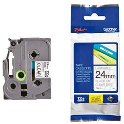 Brother Labelling Tape Cassette TZe-151 24mm x 8m Black on Clear