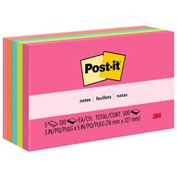 Post-it® Notes 655 76x127mm Poptimistic, Pack of 5