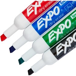 Expo Assorted Colours Whiteboard Markers Chisel Tip, Pack of 4