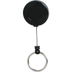 OfficeMax Mini Retractable Key Holder Nylon Cord Black
