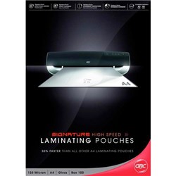 GBC A4 High Speed Laminating Pouches 125 Micron, Pack of 100