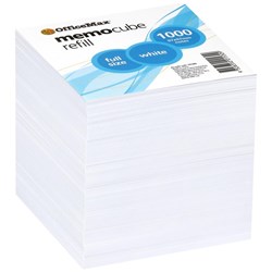 OfficeMax Memo Cube Refill 97x97mm Full Size White