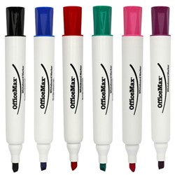 OfficeMax Assorted Colours Whiteboard Markers Chisel Tip, Pack of 6