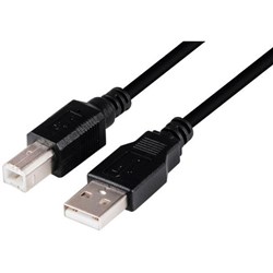 Dynamix USB 2.0 USB-A Male to USB-B Male Connector Cable Black 1 Metre