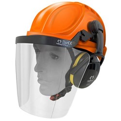 Armour Hard Hat Industrial Kit With Visor & Earmuffs Orange