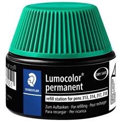 Staedtler Lumocolor 487 17 Green Permanent Universal Pen Ink Refill Station 15ml