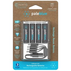 Pale Blue AAA USB-C Rechargeable Batteries, Pack of 4