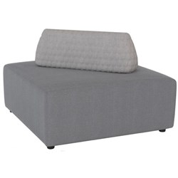 Conexion Large Cube Ottoman Granite Grey With Dove Grey Cushion