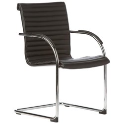 Matrix Visitor Chair With Arms Black Padded PU Cover