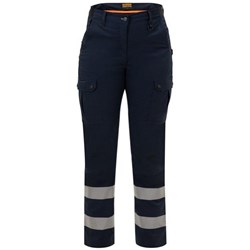 Bison Women's Taped Safety Trousers L/W Navy Size 14