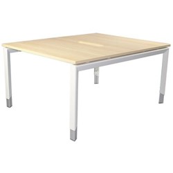 Oblique 2 User Height Adjustable Desk Back to Back 1200mm Maple/Snow
