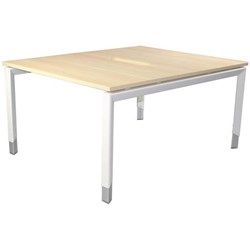 Oblique 2 User Height Adjustable Desk Back to Back 1500mm Maple/Snow