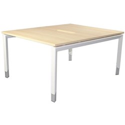Oblique 2 User Height Adjustable Desk Back to Back 1800mm Maple/Snow