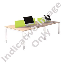 Oblique 4 User Height Adjustable Desk Back to Back 1800mm Maple/Snow
