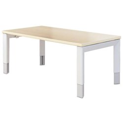 Oblique Coffee Table With Height Adjustable Legs 1200x600mm Maple/Snow