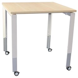 Oblique Meeting Table With Height Adjustable Legs 900mm Square Maple/Snow