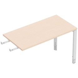 Oblique Table Return With Height Adjustable Legs 1200x600mm Maple/Snow