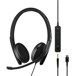 EPOS ADAPT 165T USB-C II MS Wired Binaural Headset with 3.5mm Jack