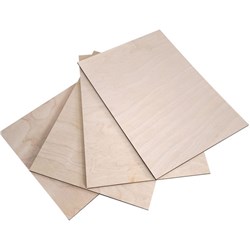 Genesis Birch Face Poplar Core Laser Cutter Plywood 600x400x3mm, Pack of 12