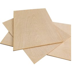 Genesis Basswood Laser Cutter Plywood 450x450x1.5mm, Pack of 4