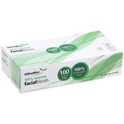 OfficeMax Eco Facial Tissue 100% Recycled 2 Ply, Pack of 100