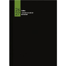 Collins A43A Mid Year Diary A4 Week To View 1 July 2026 to 30 June 2027 Black