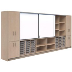 Ako Classroom Hub C1 4800x500x2000mm Refined Oak