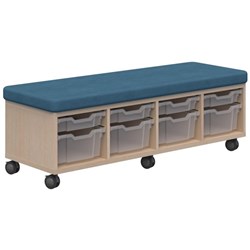 Ako Sit & Store Bench Seat With Storage 1380x480mm Refined Oak/Teal