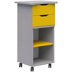 Ako Teacher Station 550x550x1100mm Silver Strata/Olympia Yellow