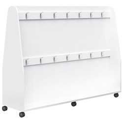 Ako Makerspace School Bag Rack 2000x500x1500mm Arctic White Velvet