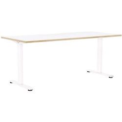 Klever Single User Desk 1800mm Snowdrift/Atlantic Oak/White